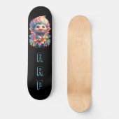 *~* Troll AP89 Neon Zwart Initialen Fun Flower Skateboard (Voorkant)