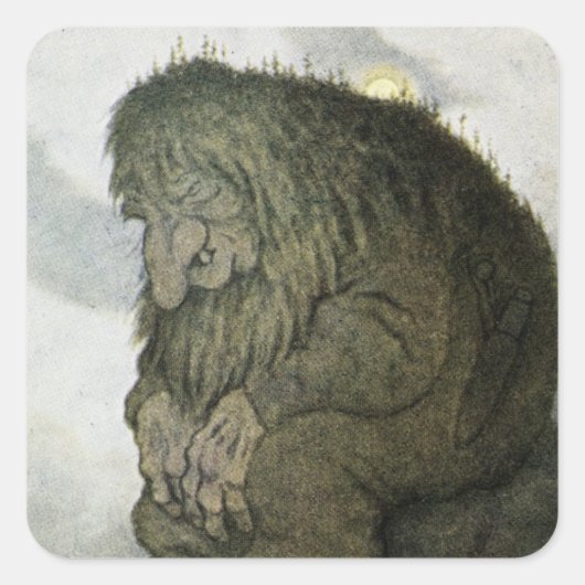 TROLL bij Rest Vierkante Sticker (Voorkant)