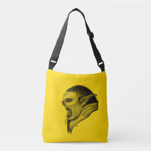 Troll Black and Yellow Design Crossbody Tas