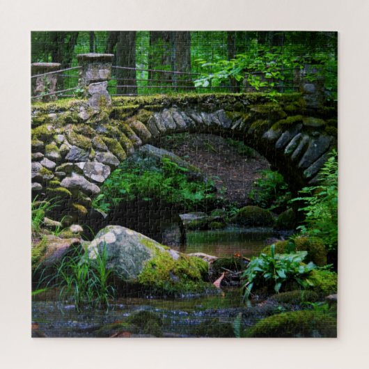 Troll Bridge in het bos - 20x20 Legpuzzel (Verticaal)