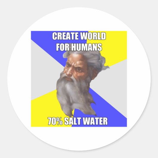 Troll God Saltwater Ronde Sticker (Voorkant)