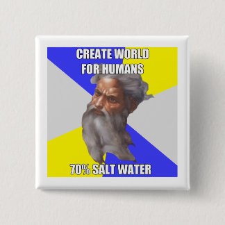 Troll God Saltwater Vierkante Button 5,1 Cm