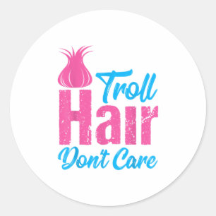 Troll Hair Dont Care Halloween Kerstmis Gi Ronde Sticker