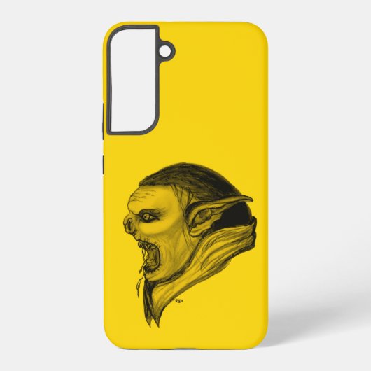 Troll in zwart en geel design samsung galaxy hoesje (Achterkant)