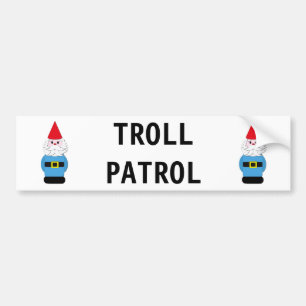 Troll Patrol Scandinavian Gnome Bumpersticker