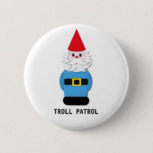 Troll Patrol Scandinavian Gnome Ronde Button 5,7 Cm