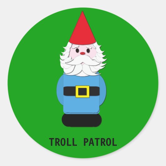 Troll Patrol Scandinavische Gnome Ronde Sticker (Voorkant)