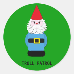 Troll Patrol Scandinavische Gnome Ronde Sticker