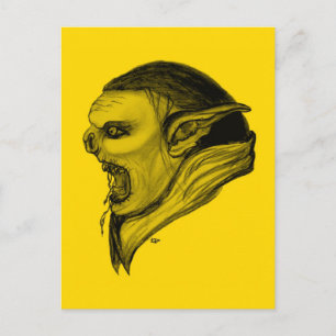 Troll schwarz gelb-ontwerp briefkaart