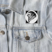 Troll zwart-wit ontwerp vierkante button 5,1 cm (In situ)