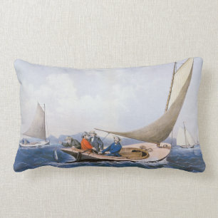 Trollen voor blauwe vuilnis voor de kust van Maine Kussen