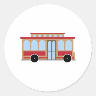 Trolley Car Ronde Sticker