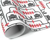 Trolley probleem - witte achtergrond cadeaupapier (Rol Hoek)