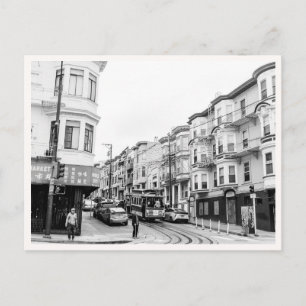 Trolley Russian Hill San Francisco Zwart & Wit Briefkaart