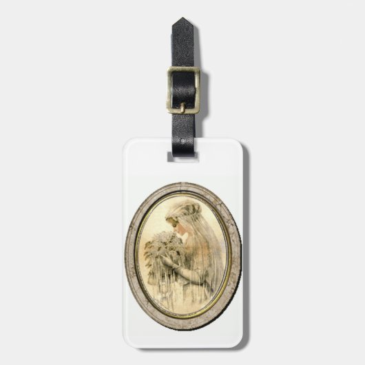 Trolleylabel Bruid Vintage Bruiloft Thema Bagagelabel (Voorkant verticaal)