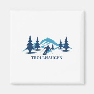 Trollhaugen Wisconsin Ski Resort Skiën Skier _1 Magneet