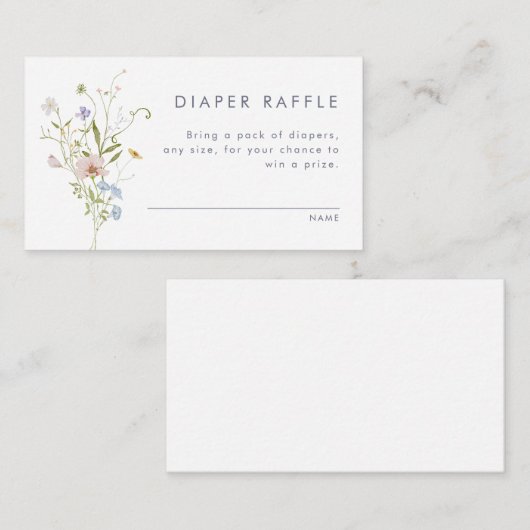 Trollige Pastelkleurige Wilde Bloemen Bruiloft Informatiekaartje (Voorkant / Achterkant)