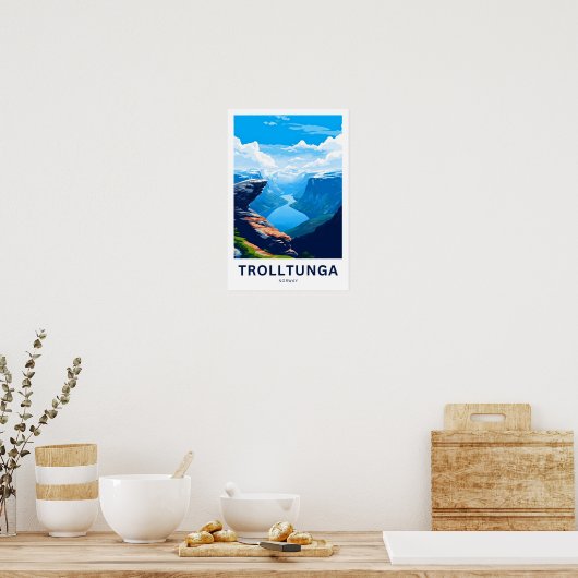 Trolltunga Norway Travel Print (Keuken)