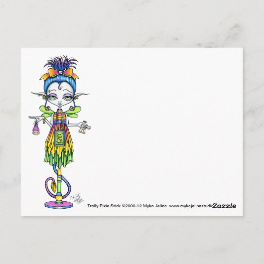 Trolly Pixie Stick Sideshow Freak Troll Carte post (Dos)