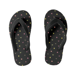 trolpatroon zwart kinder teenslippers