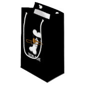 Trom-bone Funny Music Trombone Pun Dark BG Klein Cadeauzakje (Voorkant Gekanteld)