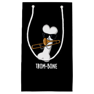 Trom-bone Funny Music Trombone Pun Dark BG Klein Cadeauzakje