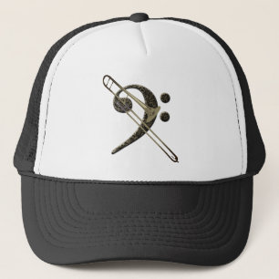 Trombone Bass Clef Music Instrument Baseball Trucker Pet