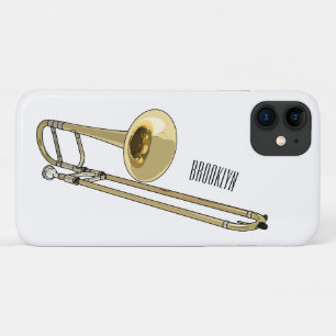 Trombone cartoon illustratie iPhone 11 hoesje