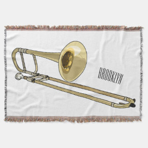 Trombone cartoon illustratie deken