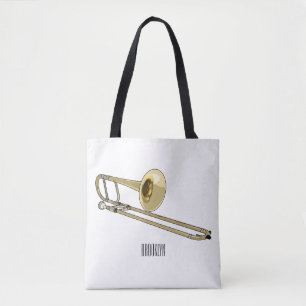 Trombone cartoon illustratie draagtas