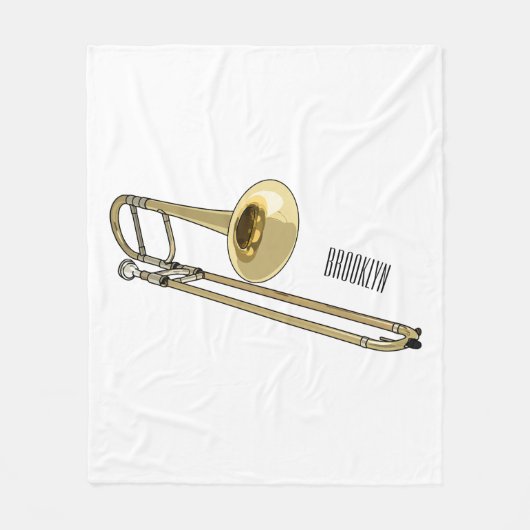 Trombone cartoon illustratie fleece deken (Voorkant)