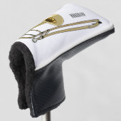 Trombone cartoon illustratie golfheadcover (3/4 voorkant)