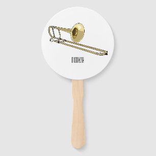 Trombone cartoon illustratie handwaaier