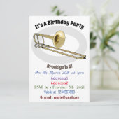 Trombone cartoon illustratie kaart (Staand voorkant)