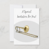 Trombone cartoon illustratie kaart (Achterkant)