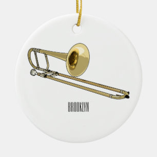Trombone cartoon illustratie keramisch ornament