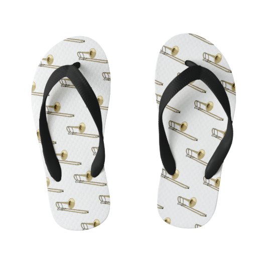 Trombone cartoon illustratie kinder teenslippers (Voetbed)
