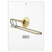 Trombone cartoon illustratie klembord (Achterkant)