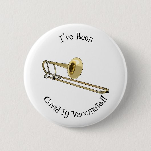 Trombone cartoon illustratie ronde button 5,7 cm (Voorkant)