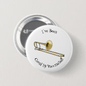 Trombone cartoon illustratie ronde button 5,7 cm (Voorkant /achterkant)