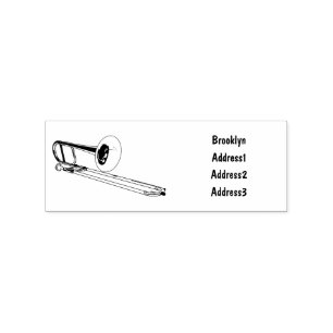 Trombone cartoon illustratie 	rubberstempel