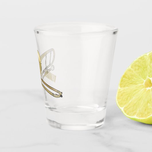 Trombone cartoon illustratie shot glas (Rechts)