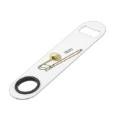 Trombone cartoon illustratie speed flessenopener (Voorkant Gekanteld)