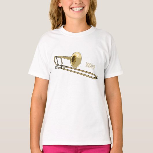 Trombone cartoon illustratie t-shirt (Voorkant)