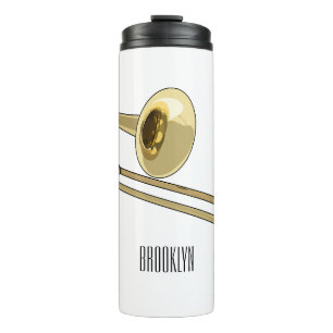 Trombone cartoon illustratie thermosbeker