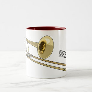Trombone cartoon illustratie tweekleurige koffiemok