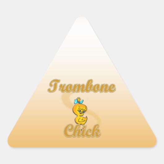 Trombone Chick Driehoek Sticker (Voorkant)