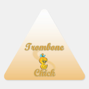 Trombone Chick Driehoek Sticker