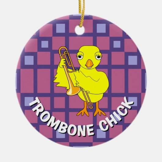 Trombone Chick Keramisch Ornament (Voorkant)