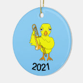 Trombone Chick Keramisch Ornament (Links)
